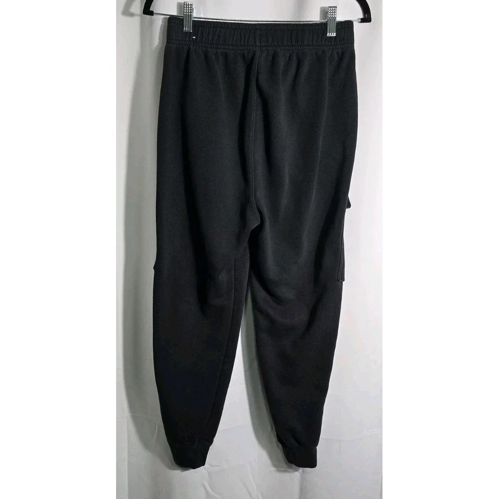 Nike Air Sportswear Men's Size S Black White Fleece Cargo Pants - Picture 2 of 7